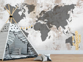 World Map Concrete Wallpaper